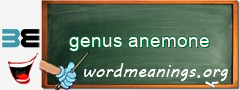 WordMeaning blackboard for genus anemone